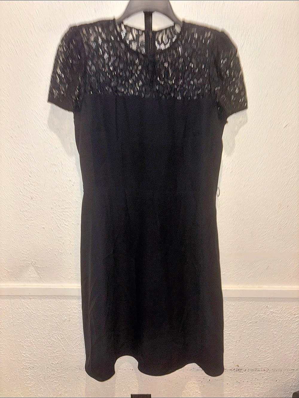 Lauren Ralph Lauren Lace-Bodice Crepe Dress Black Size 10